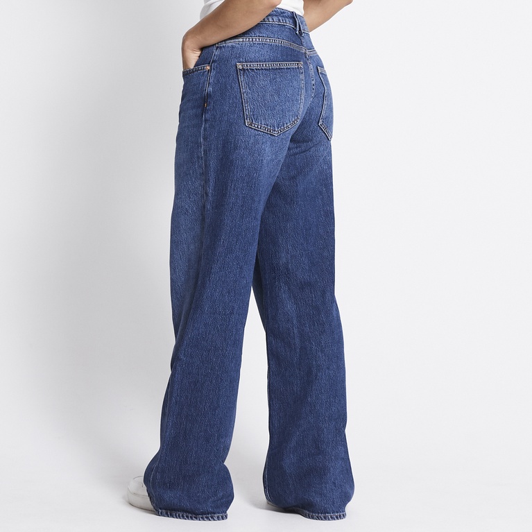 Mid waist wide jeans "Optiwide" Mid wash